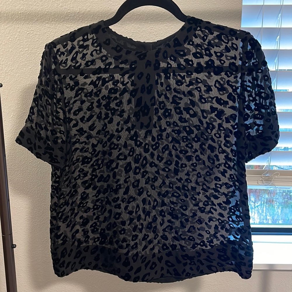 Rag & Bone Sheer Velvet Cheetah Print Top